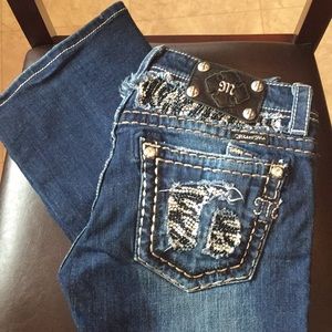 Miss Me 28R Bootcut Jean with Zebra Bedazzles